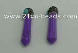 CGP170 10*55mm sticks turquoise gemstone pendants wholesale