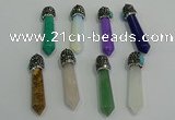 CGP198 10*55mm sticks mixed gemstone pendants wholesale