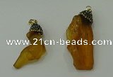 CGP200 10*30mm - 15*45mm nuggets synthetic amber pendants