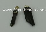 CGP205 6*30mm - 15*40mm sticks black tourmaline pendants