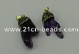 CGP207 12*30mm - 15*35mm freeform amethyst pendants wholesale