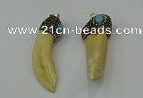 CGP210 15*50mm - 20*60mm horn wolf tooth pendants wholesale