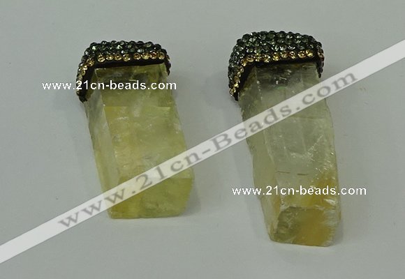 CGP216 12*35mm - 15*45mm freeform citrine gemstone pendants