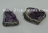 CGP219 30*40mm - 35*45mm freeform druzy amethyst pendants