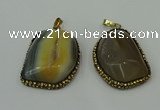 CGP223 30*40mm - 35*45mm freeform agate gemstone pendants