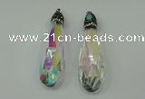 CGP230 20*80mm faceted teardrop crystal glass pendants wholesale