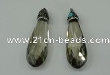 CGP231 20*80mm faceted teardrop crystal glass pendants wholesale