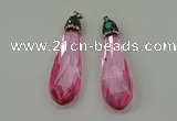 CGP234 20*80mm faceted teardrop crystal glass pendants wholesale