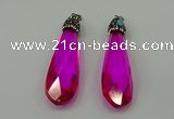 CGP235 20*80mm faceted teardrop crystal glass pendants wholesale