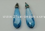 CGP236 20*80mm faceted teardrop crystal glass pendants wholesale