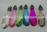 CGP239 20*80mm faceted teardrop crystal glass pendants wholesale