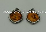 CGP275 28*32mm - 30*35mm freeform synthetic amber pendants