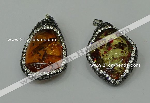 CGP276 28*40mm - 30*45mm freeform synthetic amber pendants