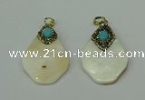 CGP286 30*45mm pearl shell pendants wholesale