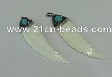 CGP291 15*65mm feather pearl shell pendants wholesale