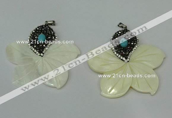 CGP294 55*58mm flower pearl shell pendants wholesale