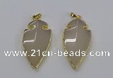 CGP3001 22*45mm arrowhead agate gemstone pendants wholesale