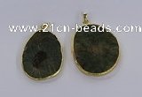 CGP3018 30*40mm - 40*45mm freeform green tourmaline pendants