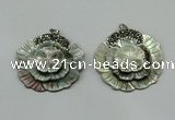 CGP302 40*42mm flower pearl shell pendants wholesale