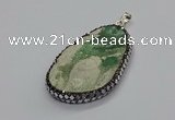 CGP3025 35*50mm - 40*65mm freeform green apple jasper pendants