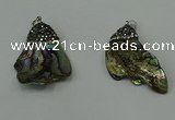 CGP304 20*40mm - 25*35mm freeform abalone shell pendants wholesale