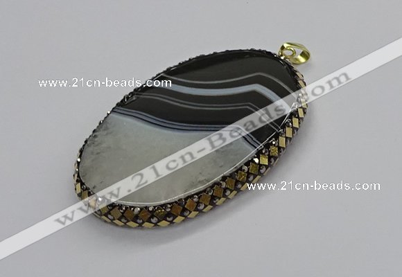 CGP3041 45*65mm - 45*70mm oval druzy agate pendants