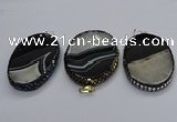 CGP3043 45*65mm - 45*70mm oval druzy agate pendants