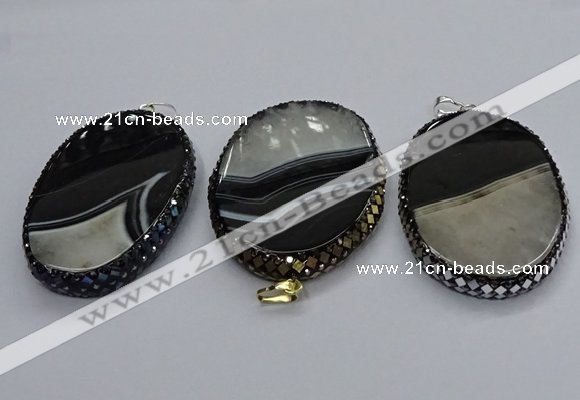 CGP3043 45*65mm - 45*70mm oval druzy agate pendants