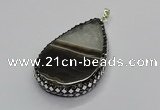 CGP3045 30*45mm - 35*60mm flat teardrop druzy agate pendants