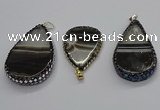 CGP3048 30*45mm - 35*60mm flat teardrop druzy agate pendants