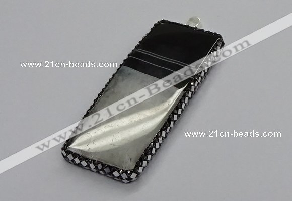 CGP3050 30*65mm - 35*75mm rectangle druzy agate pendants