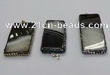 CGP3053 30*65mm - 35*75mm rectangle druzy agate pendants