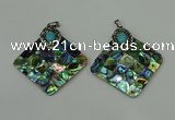 CGP306 35*35mm diamond abalone shell pendants wholesale