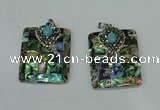 CGP307 30*40mm rectangle abalone shell pendants wholesale