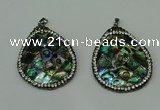 CGP308 35*45mm flat teardrop abalone shell pendants wholesale