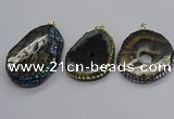 CGP3080 40*50mm - 45*55mm freeform druzy agate pendants