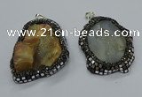 CGP3082 40*50mm - 45*55mm freeform druzy agate pendants