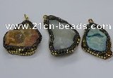 CGP3083 40*50mm - 45*55mm freeform druzy agate pendants