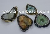 CGP3085 40*50mm - 45*55mm freeform druzy agate pendants