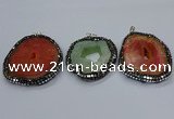 CGP3086 40*50mm - 50*65mm freeform druzy agate pendants