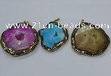 CGP3087 40*50mm - 50*65mm freeform druzy agate pendants