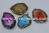 CGP3089 40*50mm - 50*65mm freeform druzy agate pendants