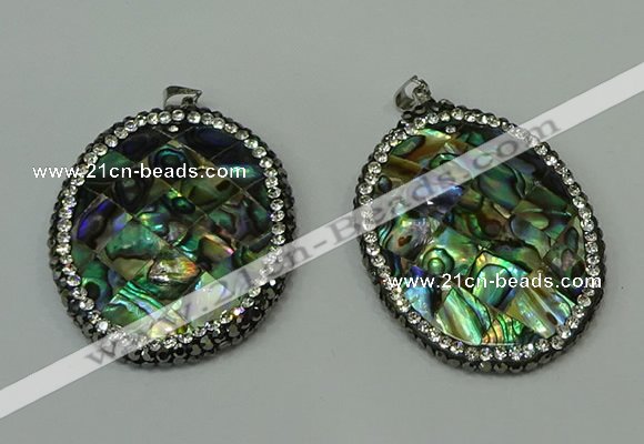 CGP309 35*45mm oval abalone shell pendants wholesale