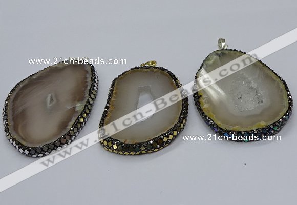 CGP3090 40*50mm - 50*60mm freeform druzy agate pendants