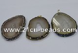 CGP3091 60*70mm - 70*80mm freeform druzy agate pendants