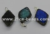 CGP3103 25*40mm diamond druzy agate pendants wholesale