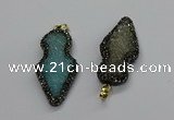 CGP3107 22*50mm arrowhead druzy agate pendants wholesale