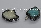 CGP3109 30*40mm heart druzy agate pendants wholesale