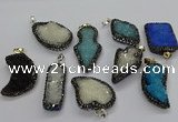 CGP3110 20*30mm - 30*45mm freeform druzy agate pendants