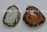 CGP3117 30*45mm - 40*55mm freeform druzy agate pendants